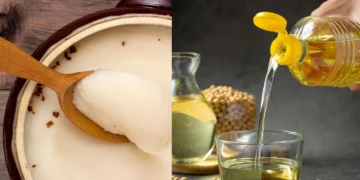 Comparação entre banha de porco e óleo de soja para cozinhar